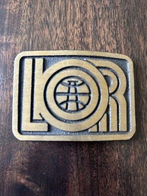 LOR LINDSEY OIL REFINERY BELT BUCKLE! VINTAGE! RARE! DYNA BUCKLE! BRASS! 1980s!