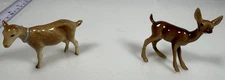 2 REPAIRED Lot Hagen Renaker Mama Goat & Deer Miniature Figurine READ