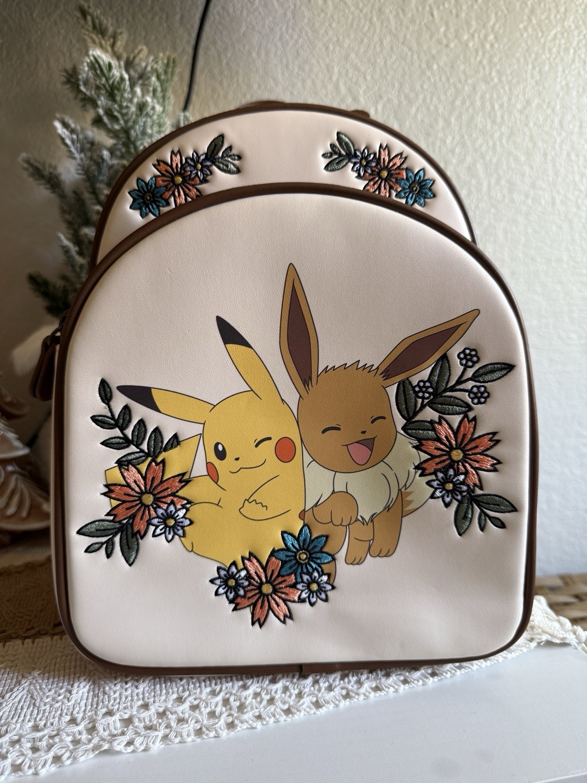 Loungefly Pokemon Pikachu & Eevee Floral Mini Backpack BoxLunch Exclusive Read!!