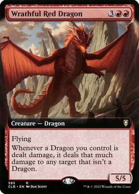 MTG Wrathful Red Dragon Extended Art - Commander Legends: Battle for Baldur's