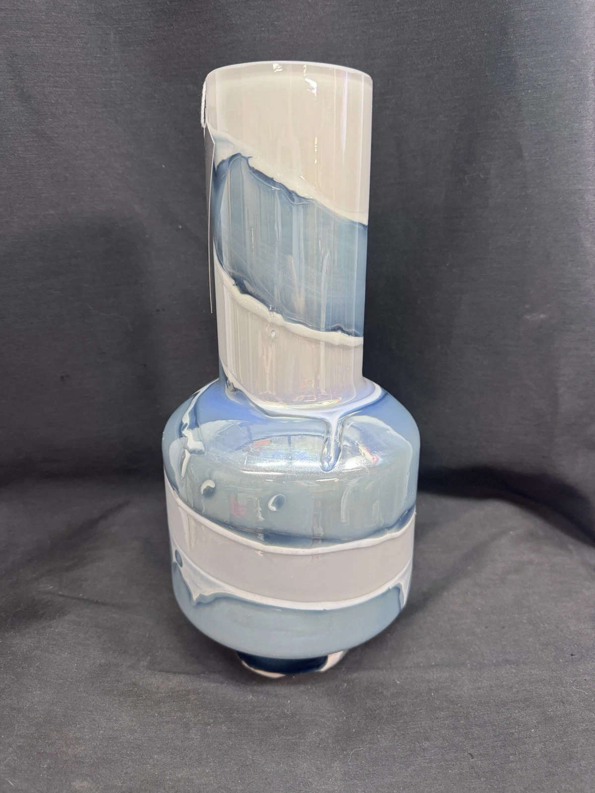 Howard Elliott Glacier Bay Layered Cylindrical Glass Bottle/Short