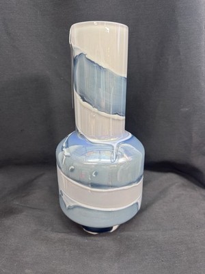 Howard Elliott Glacier Bay Layered Cylindrical Glass Bottle/Short