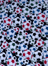 Multi-Color Socce Print - Polar Fleece Fabric - Sold by The Yard - Print Fleece