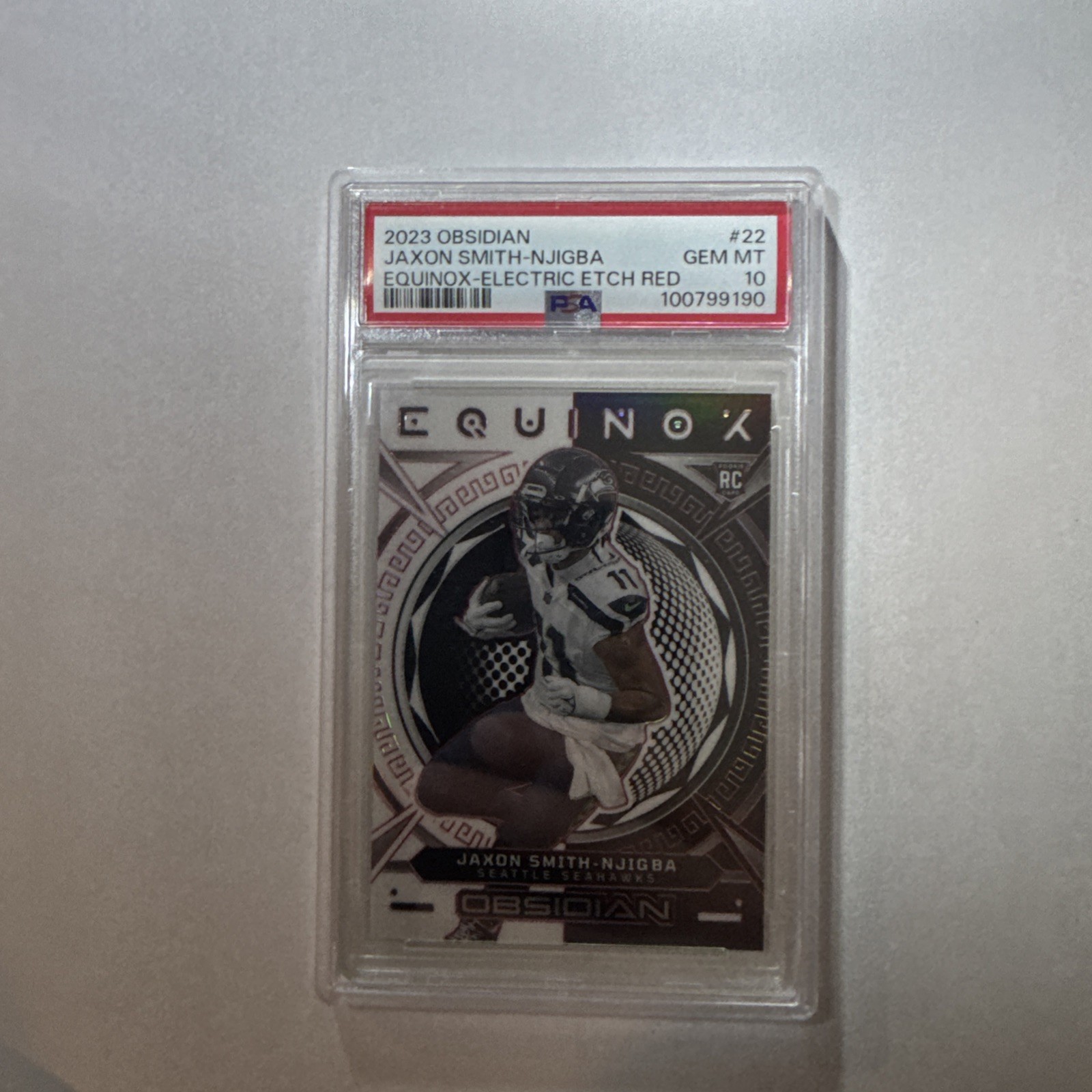 Jaxon Smith-Njigba Panini Obsidian Equinox #22 Electric Etch Red