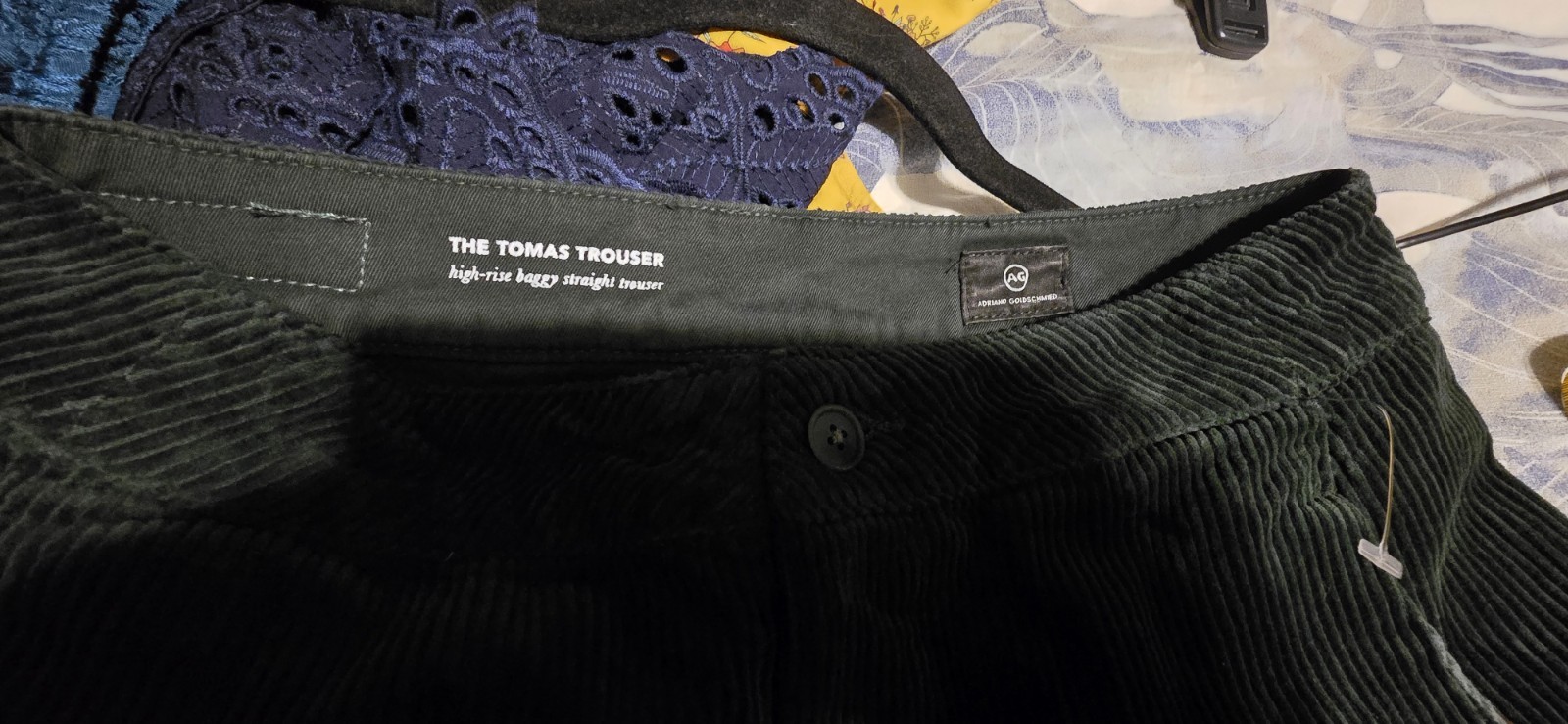 AG Adriano Goldschmied Women's Dark Green Baggy Corduroy 90s Grunge Preppy  thumbnail 5