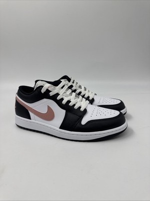 Nike Air Jordan 1 Low Black Rust Pink Sneaker 553558-165 Men's Size 10