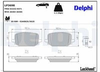 Delphi LP3698 Bremsbelagsatz FüR Scheibenbremse Bremsbelagsatz FüR Ford Usa