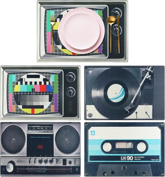 Platzset 4 StüCk Vintage Abwaschbar Retro-Stil 30 X 45 Cm Tischsets-image
