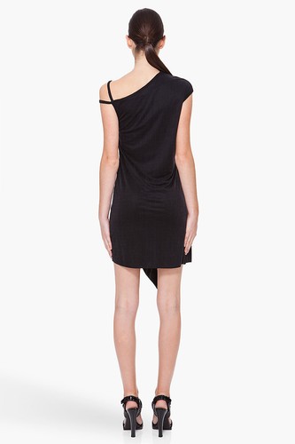 NWT Helmut Lang Black Shale Jersey Dress C01HW612 $380 - M - Picture 2 of 8
