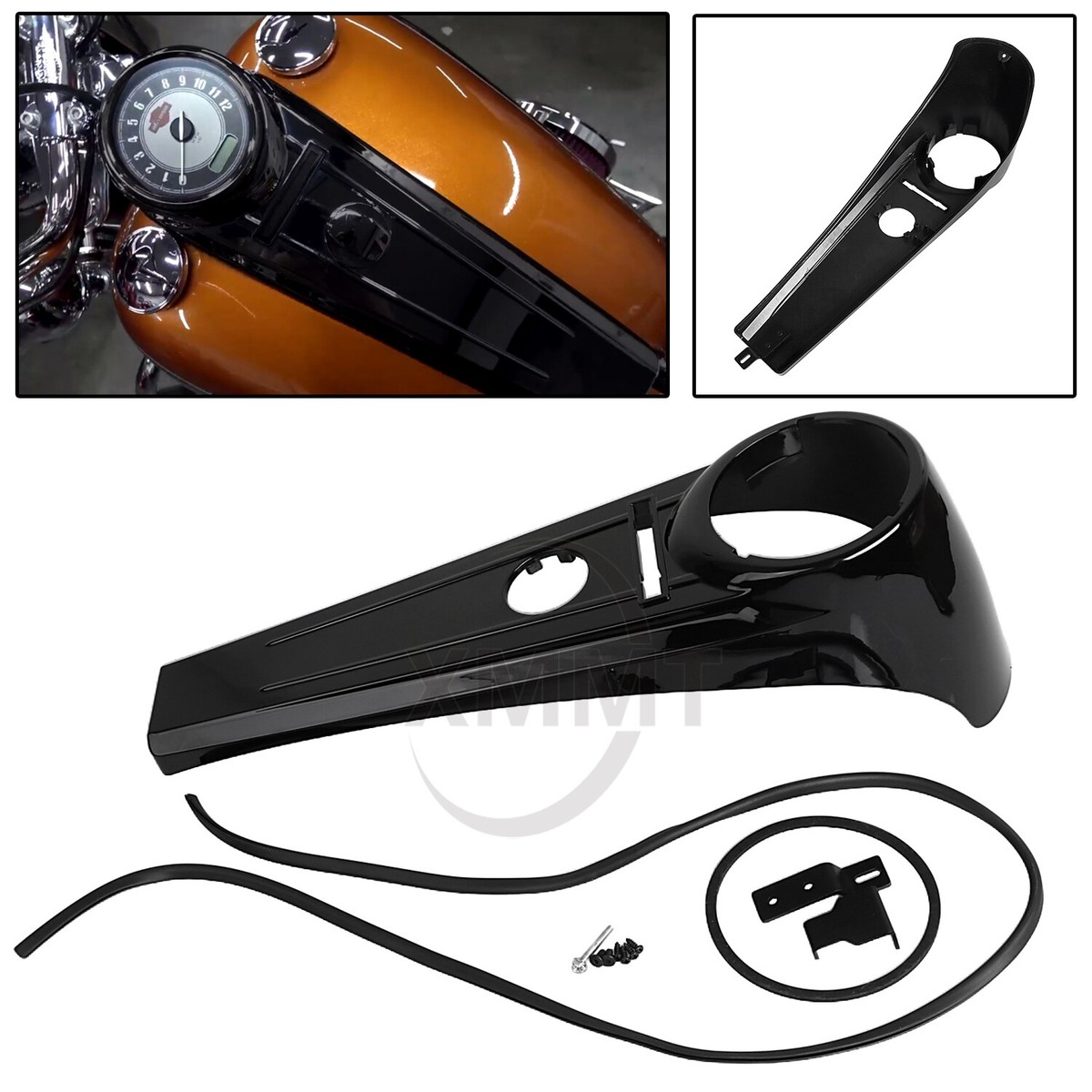 Vivid Black Tank Dash Console For Harley Softail FLSTN Fat Boy