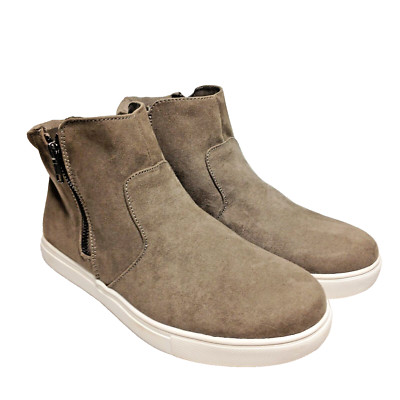IZOD womens Mila zip up flat ankle boots shoe size 9 M gray faux suede upper NEW