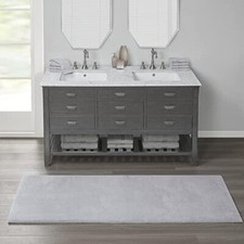Madison Park Signature Marshmallow Bath Rug Runner Gray 24" x 72"