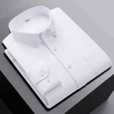 Mens Dress Oxford Shirts Formal Business Long Sleeves Cotton Casual Shirts Tops