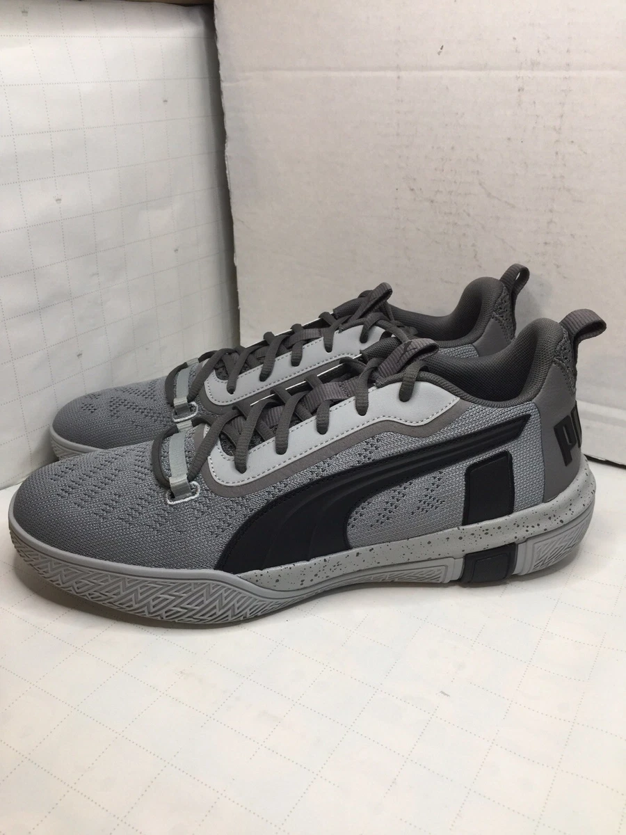 Puma Legacy Low Black Quarry Grey Basketball Shoes Sneakers 193601 01 Men s 10.5