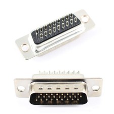 50Pcs HD D-SUB 26 Pin Male Solder Type Straight Adapter Connector 3 Rows DB26M