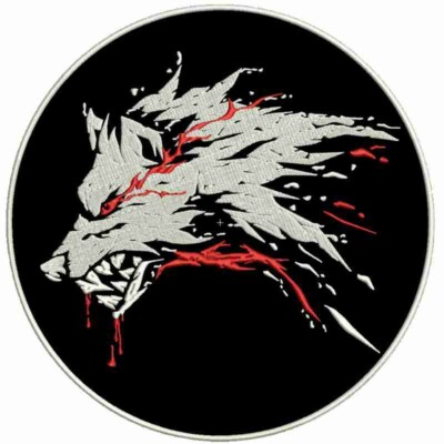 RÜCKENPATCH Odin Wolf Rücken Aufnäher Patch Biker MC Kutte Blut Tropfen 27cm