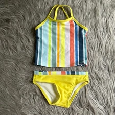 Wonder Nation Swimsuit Baby Girls Size 18 Months Yellow Two Piece Swimwear