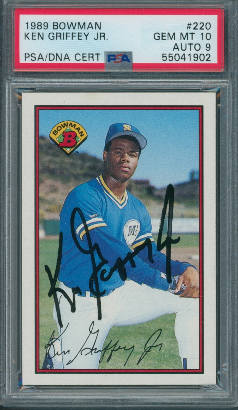 1989 Bowman #220 Ken Griffey Jr. PSA/DNA Cert. Auth. Signed Card 10 Auto 9 *1902