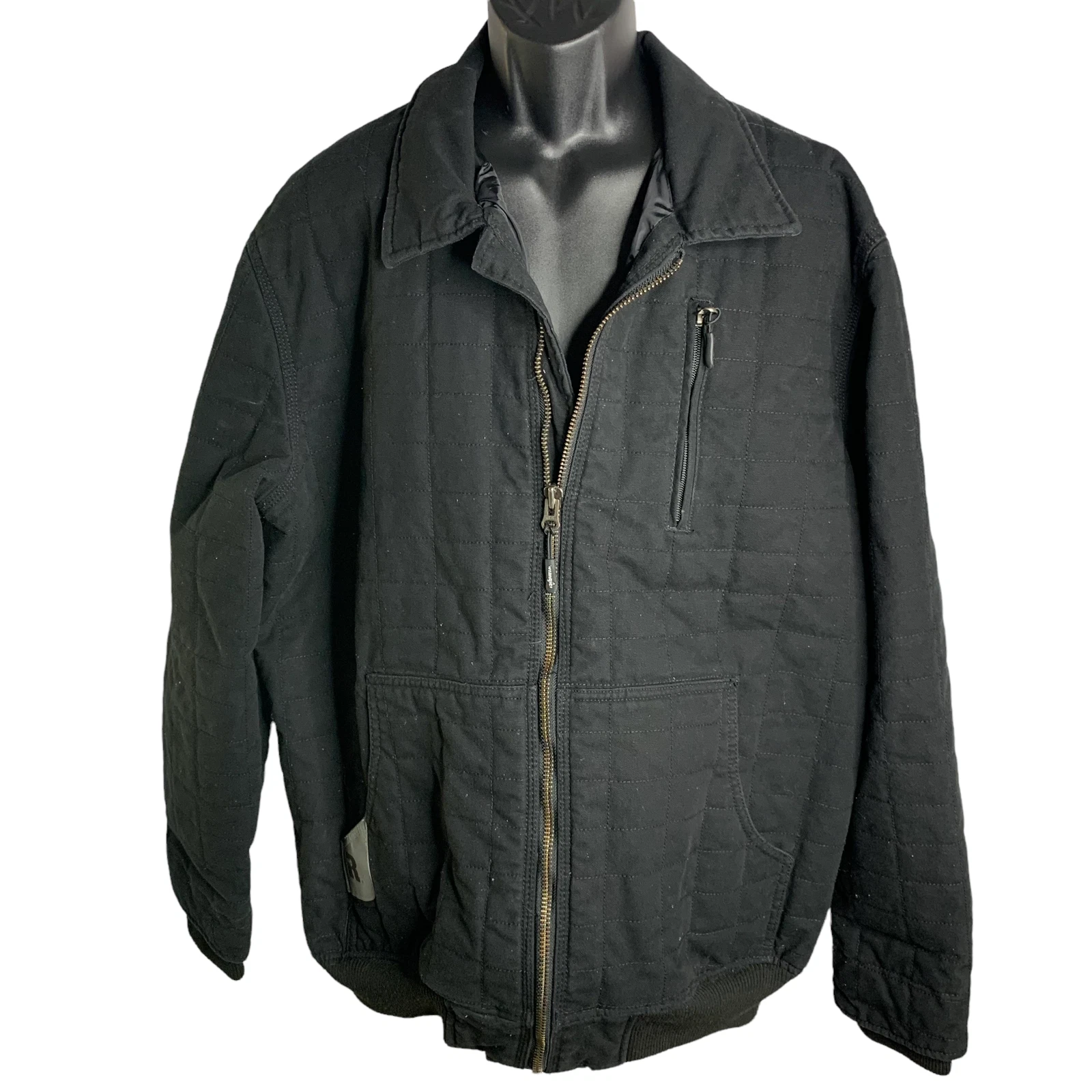 Wrangler Riggs Workwear Quilted Jacket Mens XL Tall Black Water Resistant