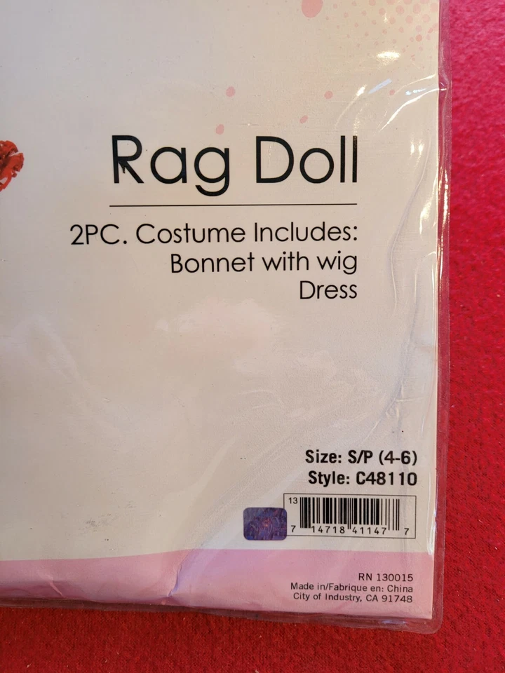 Girls Rag Doll Halloween Costume Size 4-6  - Image 2 of 4