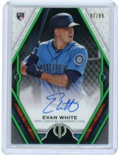 2021 Topps Tribute Baseball Green Rookie Autograph #TA-EW Evan White #97/99