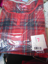 Maidenform Womens sz S flannel V neck Collar Top  Pants Knit Pajama Set Ret 46