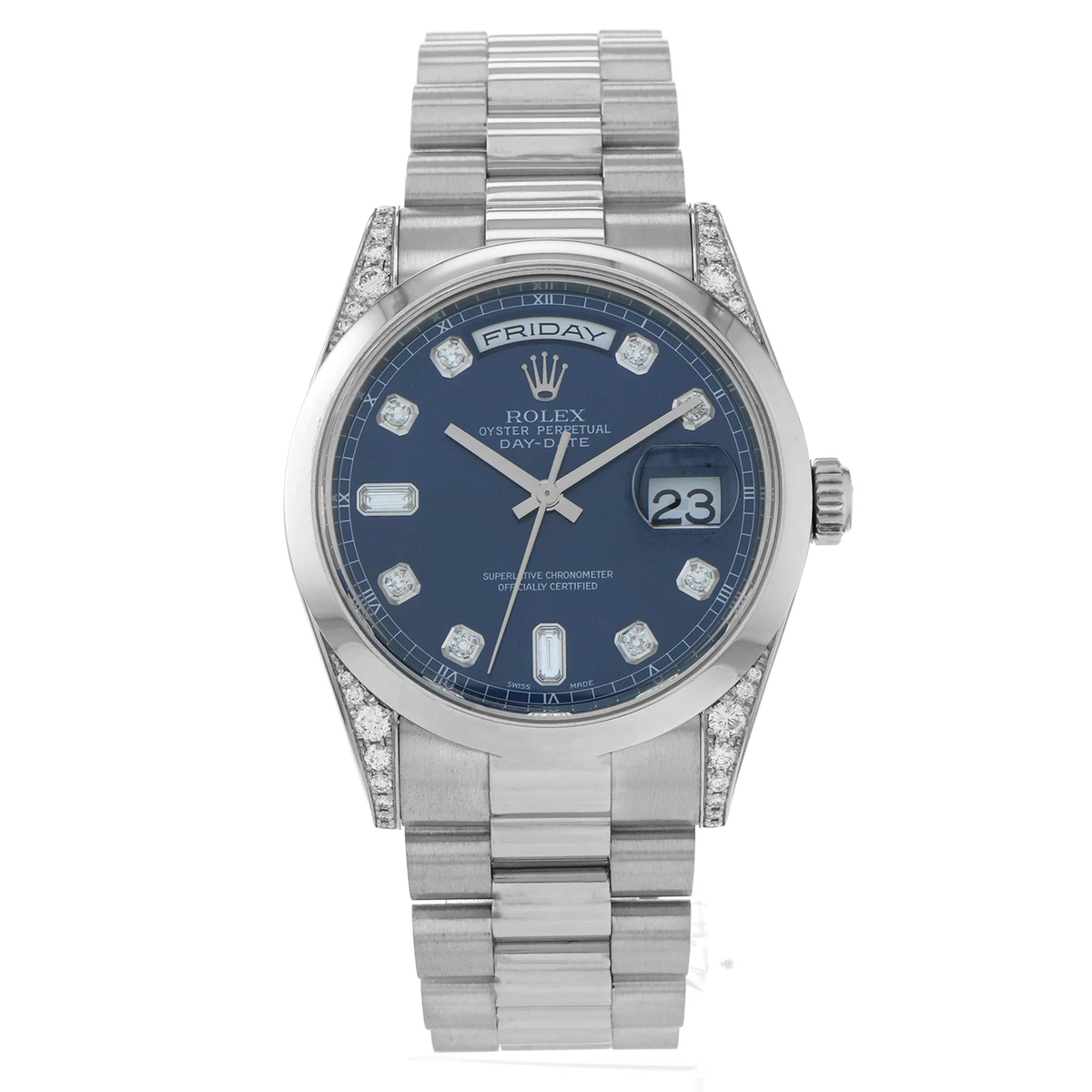 Platinum rolex blue face sale