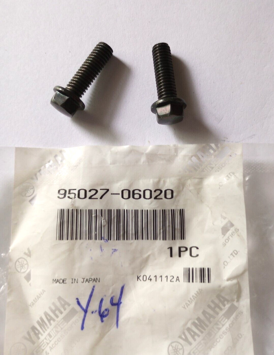 Yamaha YZ80,YZ250, YFM90 Flange Bolt NOS 95027-06020 Qty. 2 (L