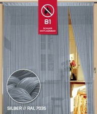 Thread Curtain Kaikoon 150cm x 600cm Silver in B1 Flame Retardant