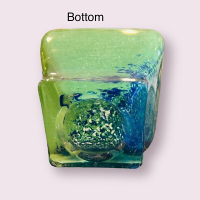 Lavorazione T. Murano Glass Vase with Label Handmade In Italy Art