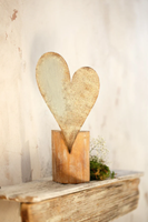 Deko SäUle Herz Metall StäNder Podest StüTze Objekt Holz Tisch Herz Liebe Love