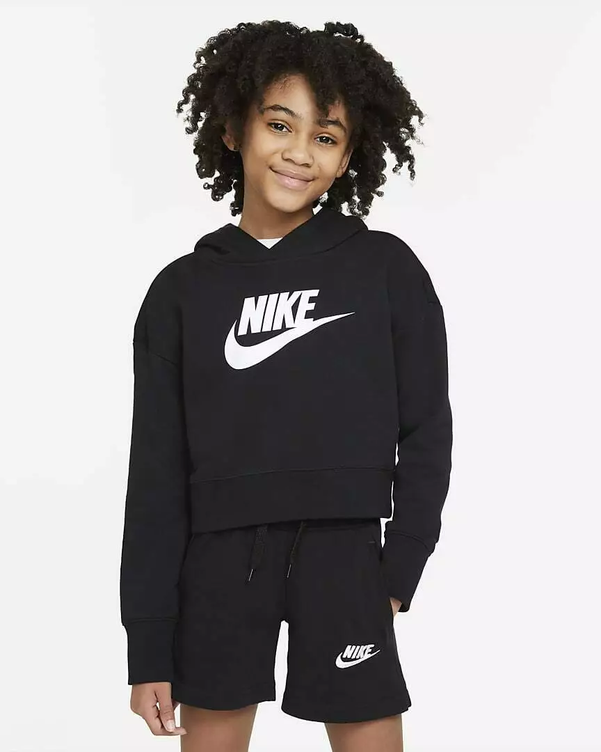 NWT Nike Sportswear Club Big Kids\' (Girls\') French Terry Cropped Hoodie  SIZE XL | eBay