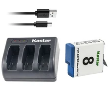 Tri Charger & 1 battery for GoPro HERO8 BLACK AJBAT-001 HERO7 HERO6 HERO5 2018