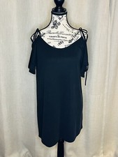 Women Mini Tank Little Black Dress Medium Flutter Sleeve PAC SUN Cute Twee Party
