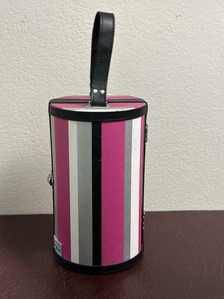 Creative Options 4 Tray Bead Tower Travel Case Storage Beading Pink Stripes - Image 4 of 4