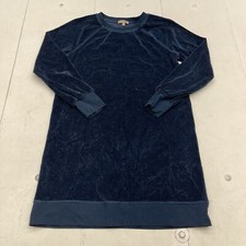 Lilla P Blue Velour Long Sleeve Crewneck Dress Women’s Size Small