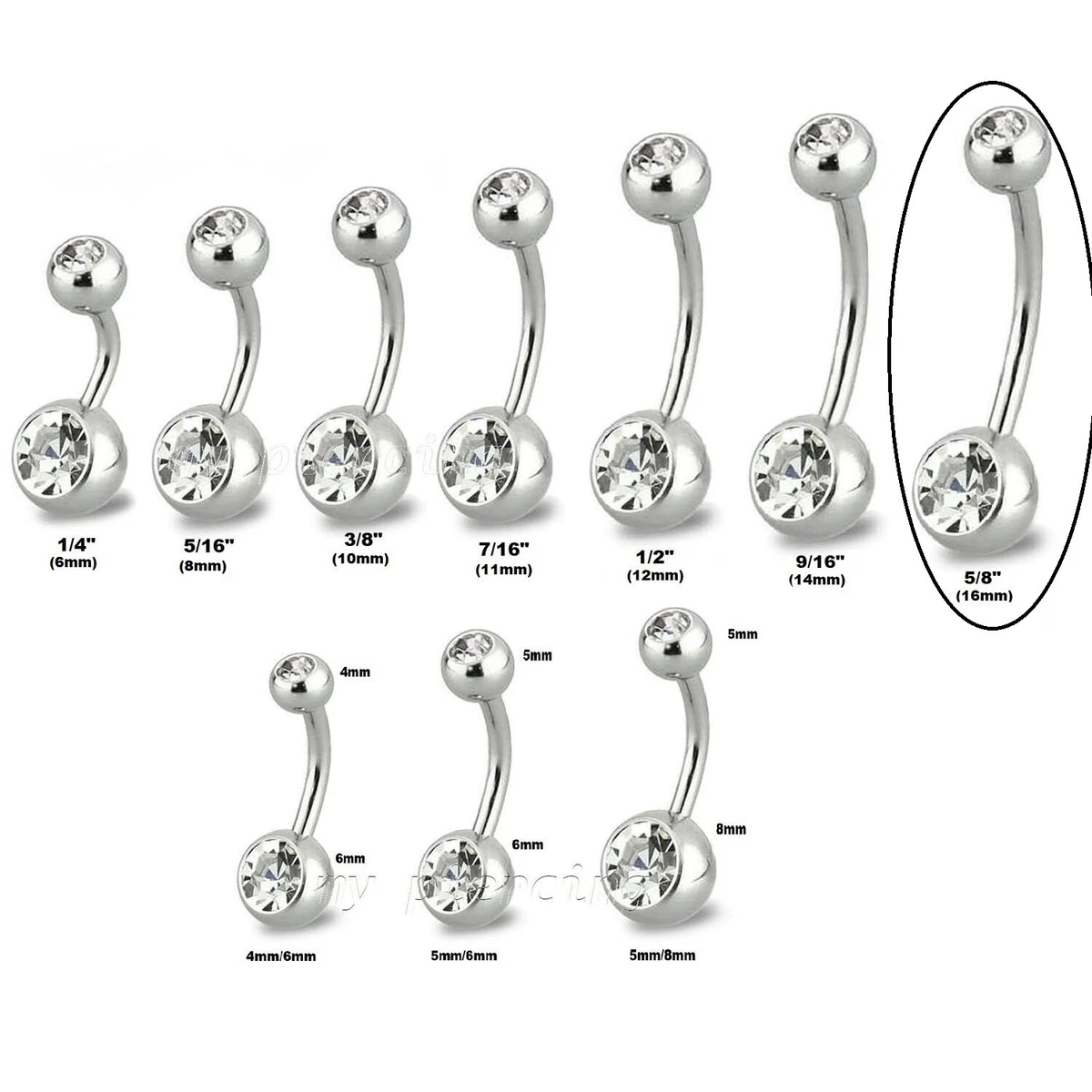 belly piercing chart