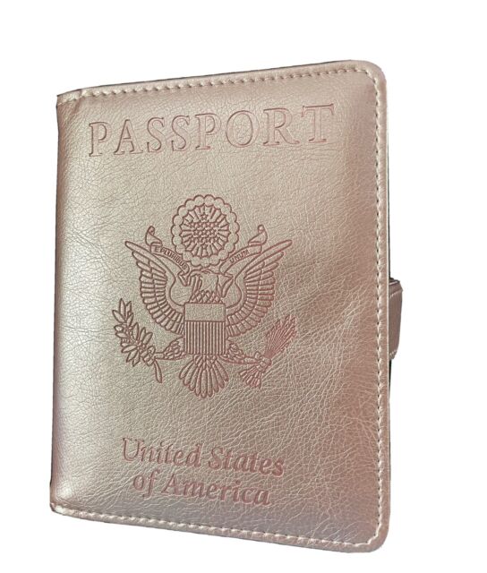 Passport Holder Cover Wallet RFID Blocking PU Leather Card Case Travel Pink
