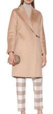 Max Mara Samanta 100% Cashmere Blush Beige Coat, Size 6uk