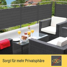 Balkon Sichtschutz 90x950 Cm – Hellgrau, Mit Ösen & Kordel Zum Befestigen