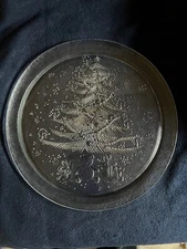 Vintage Duralex Clear Glass Christmas Platter Les Verreries DeSaint-Gobain 12.75