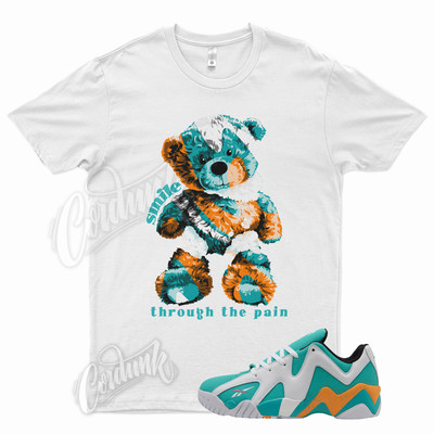 White SMILE T Shirt for  Kamikaze II Low Miami Spearmint Maximum Orange