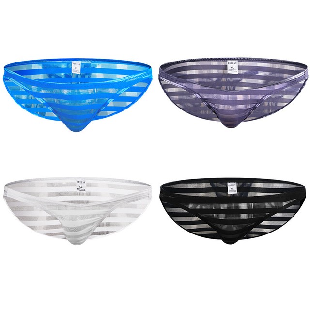 Mens Sheer Mesh Underwear Micro Bikini Thong Breathable Transparent