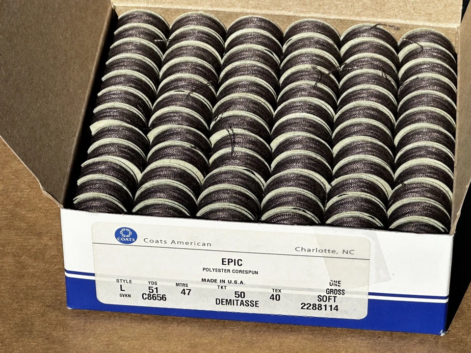 Abrigos bobinas preenrolladas talla L 144 piezas Demitasse Tex40 Epic Poly Corespun B26 Foto 2 de 2