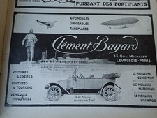 CLEMENT BAYARD 14 HP torpédo automobile publicité papier ILLUSTRATION 1913 col