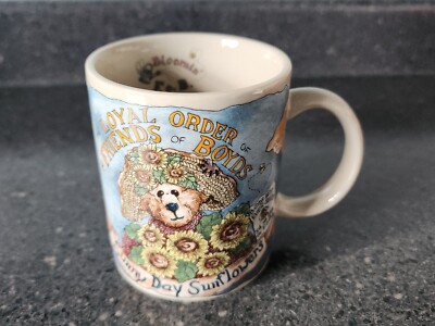 1998 Boyds Collection Bearware Pottery Works Coffee Mug Sunny Day Sunflower