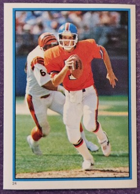 1985 Topps Football #24 John Elway Coming Soon Sticker Denver Broncos! HOF!