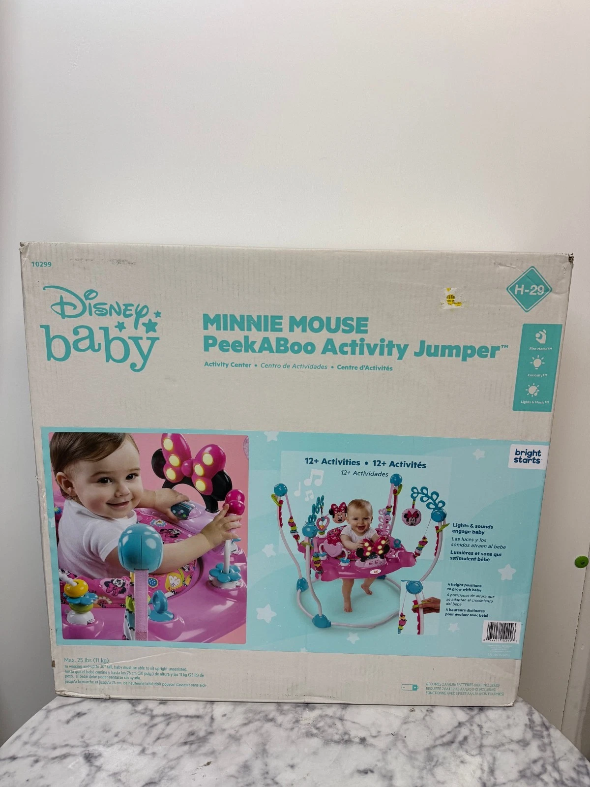 Disney Baby Minnie Mouse PeekABoo Activity Jumper Bright Starts 10299 Lights