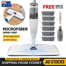 Spray Mop Microfibre Flat Mop Cleaner Floor Kitchen Bathroom Cleaner with 6 Mops