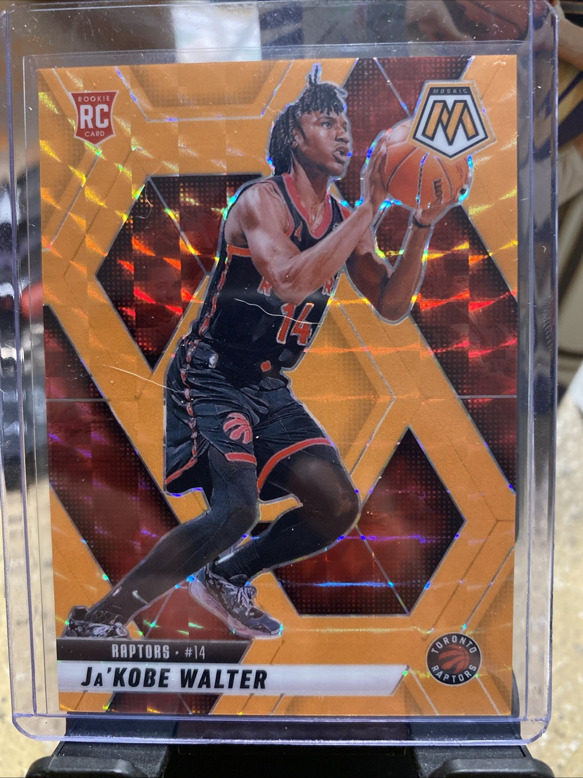 2024-25 - Rookies Ja'Kobe Walter /25 #234 Orange fluorescent Mosaic Prizm (RC)